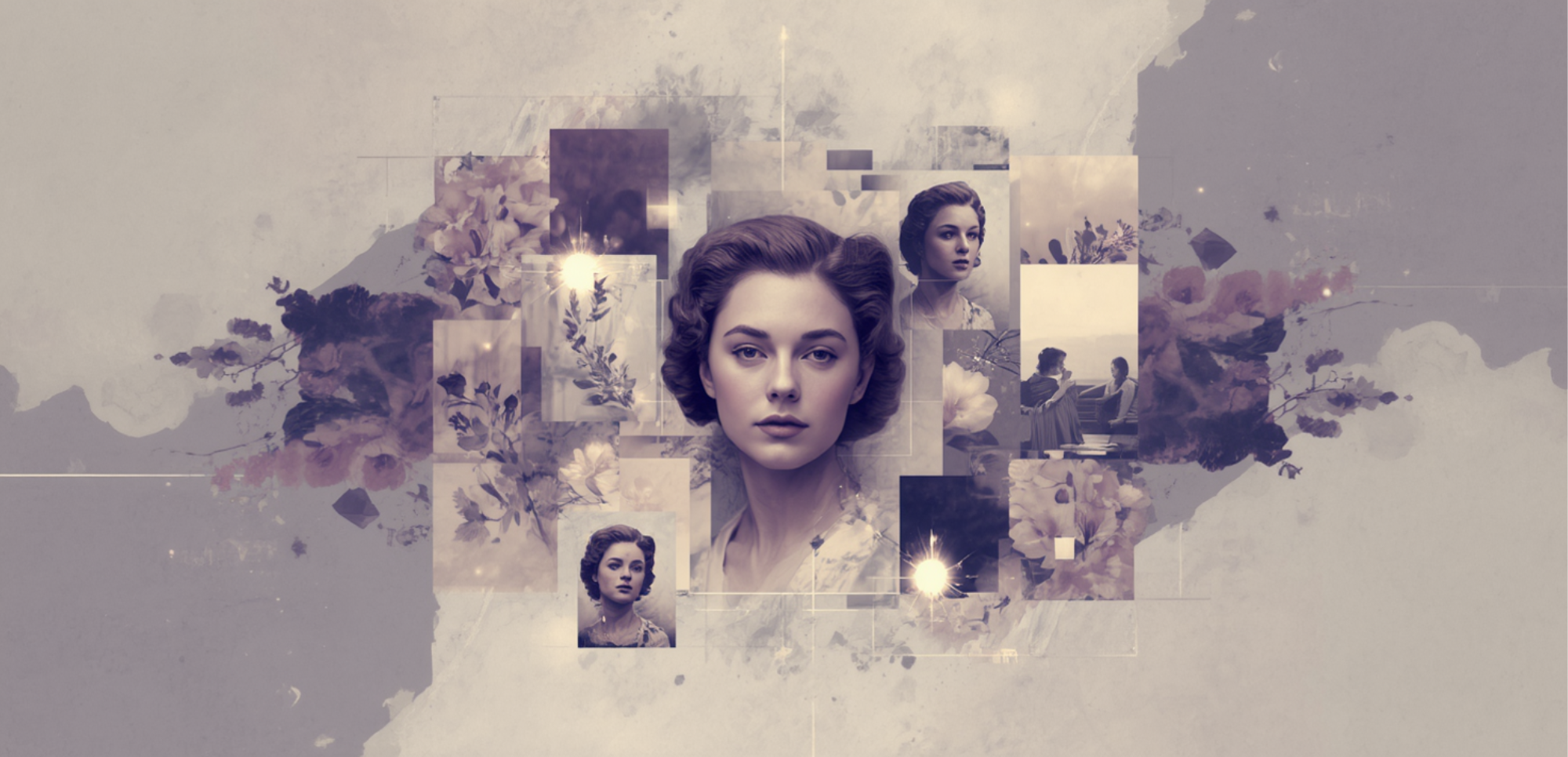Sublimations-Transfer für Tassen – Vintage Portrait Collage (89 × 229 mm) Preis pro Packung.